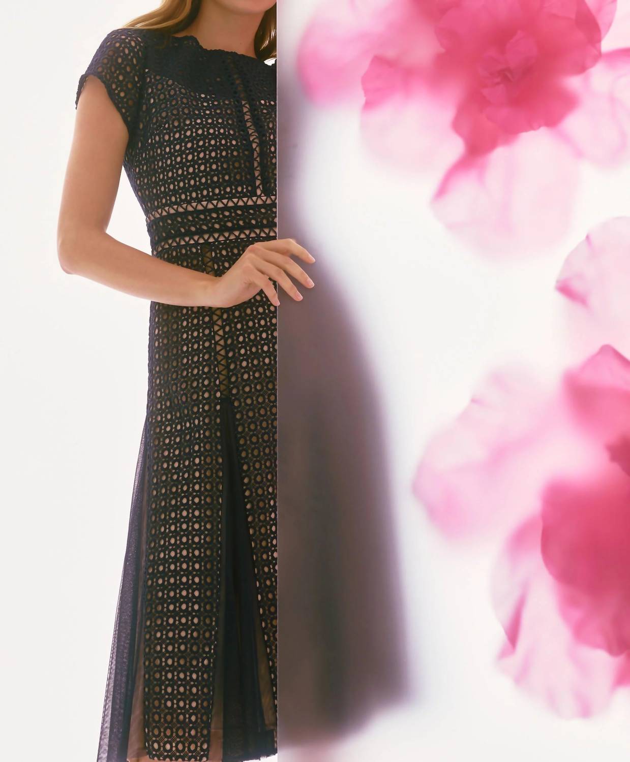 Joseph Ribkoff - Guipure Lace Midi Fit And Flare Dress