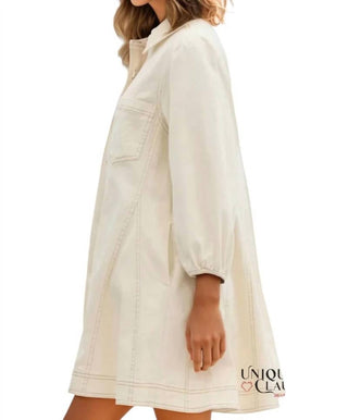 Entro - Rebeccah Denim Collared A-line Mini Dress