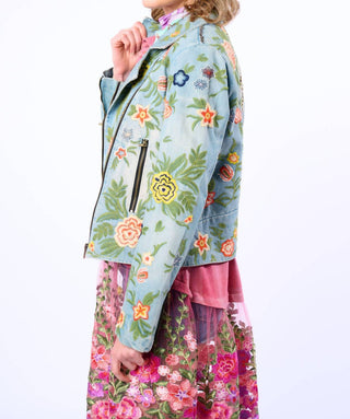 Aratta - Lucinda Embroidered Motorcycle Jacket