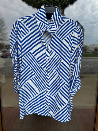 Multiples - 3/4 Sleeve Wire Collar Shirt