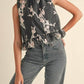 &Merci - Metallic Floral Jacquard Bubble Hem Top