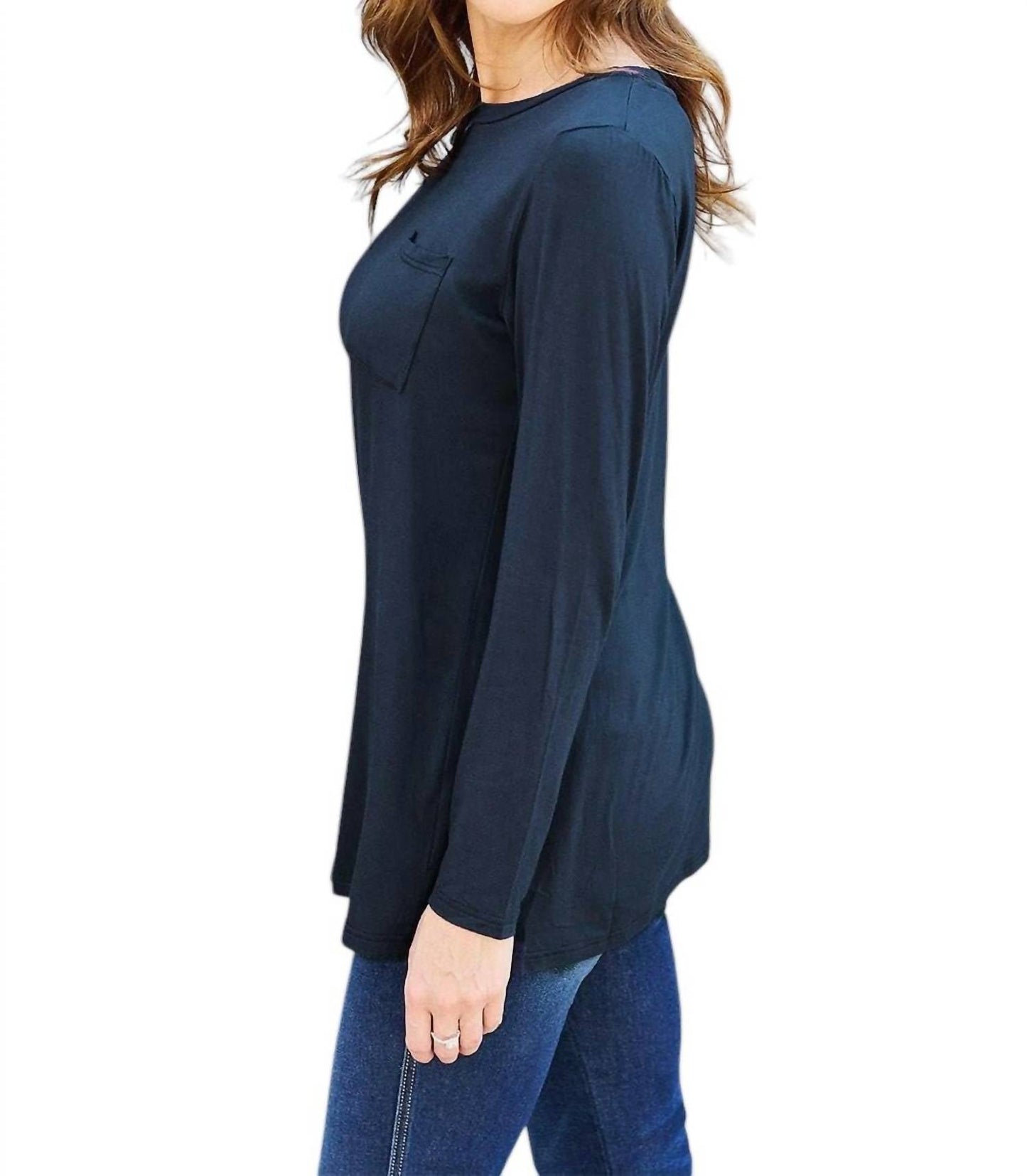 Basic Bae - Luxe Long Sleeve Top With Pockets