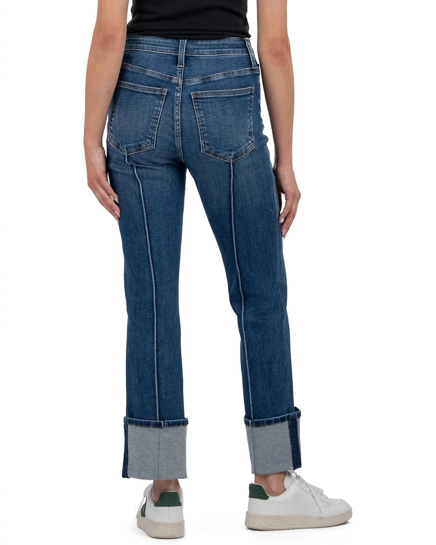 Kut From The Kloth - Fay High Rise Cuff Straight Leg Jeans