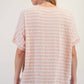 Easel - Short Sleeve Textured Stripe Knit Top