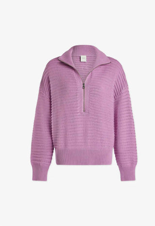 Varley - Tara Pointelle Half Zip Smoky Grape
