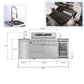 6 Burner 85, 000 Btu Deluxe Gas Outdoor Kitchen Island Grill With Wine Cooler Refrigerator, Rotisserie, Storage Cabinets & Drawers - Silver
