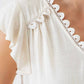 Blu Pepper - Scallop Lace Trim Back Tie Short Sleeve Crop Top