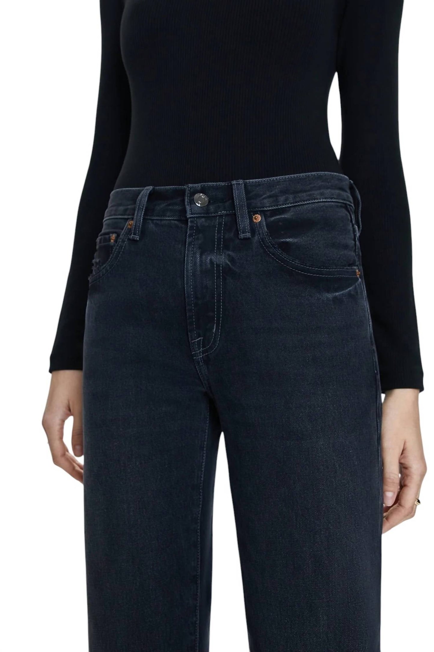 Pistola - Lexi Mid Rise Bowed Straight Jeans