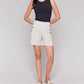 Charlie B - Linen Blend Stretch Shorts With Button Detail
