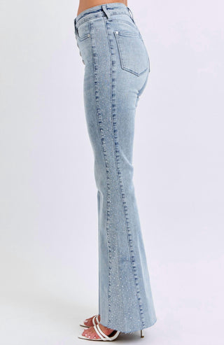 Judy Blue - Rhinestone Detail Flare Jeans