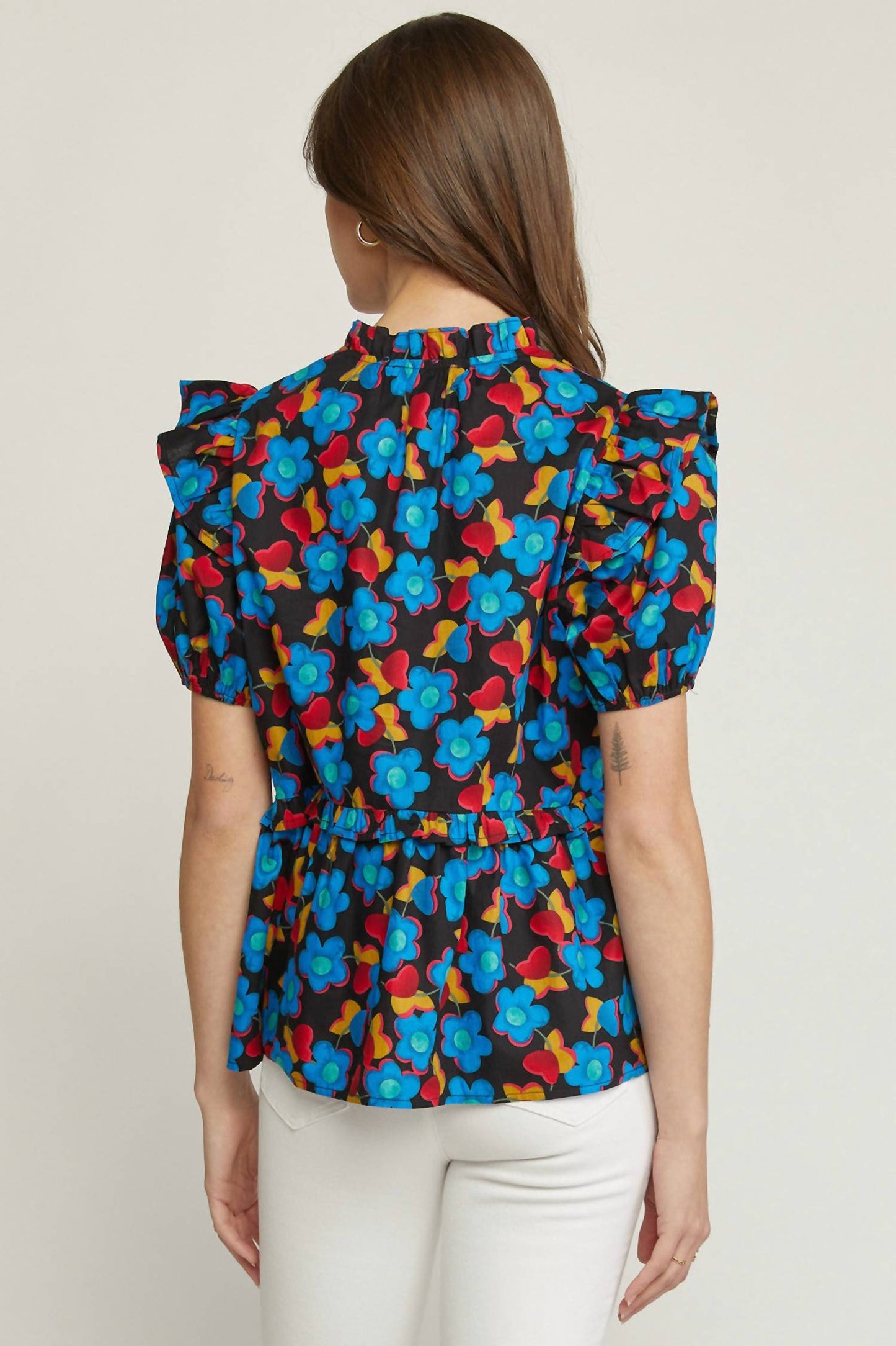 Entro - Floral & Ruffle Top