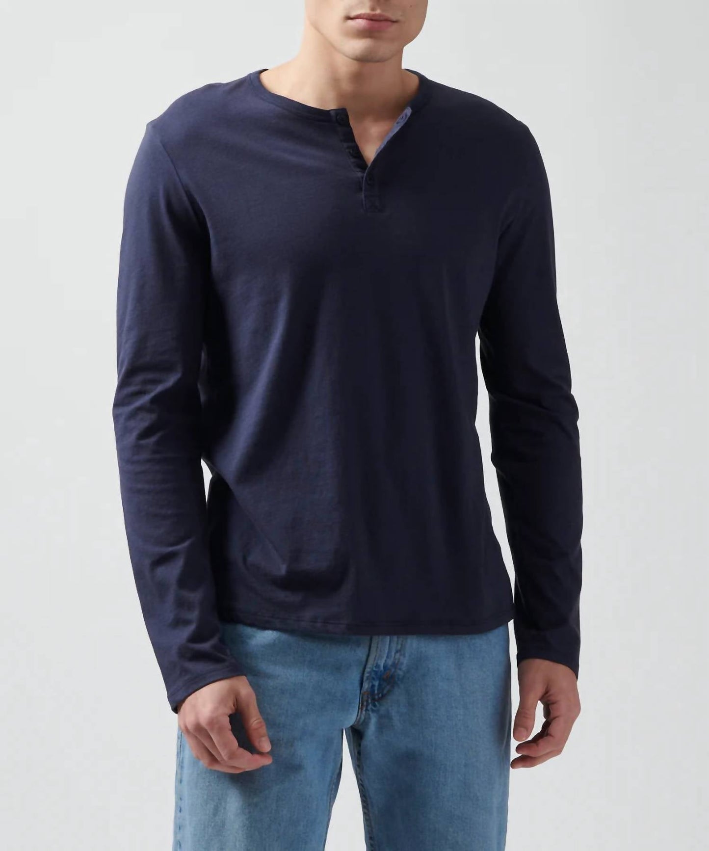 Atm - Classic Jersey Long Sleeve Henley Top