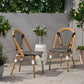 Outdoor Rattan and Aluminum French Bistro Chair Set