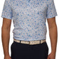 Robert Graham Asteroid Print Short Sleeve Performance Polo in Light Blue, Size Small