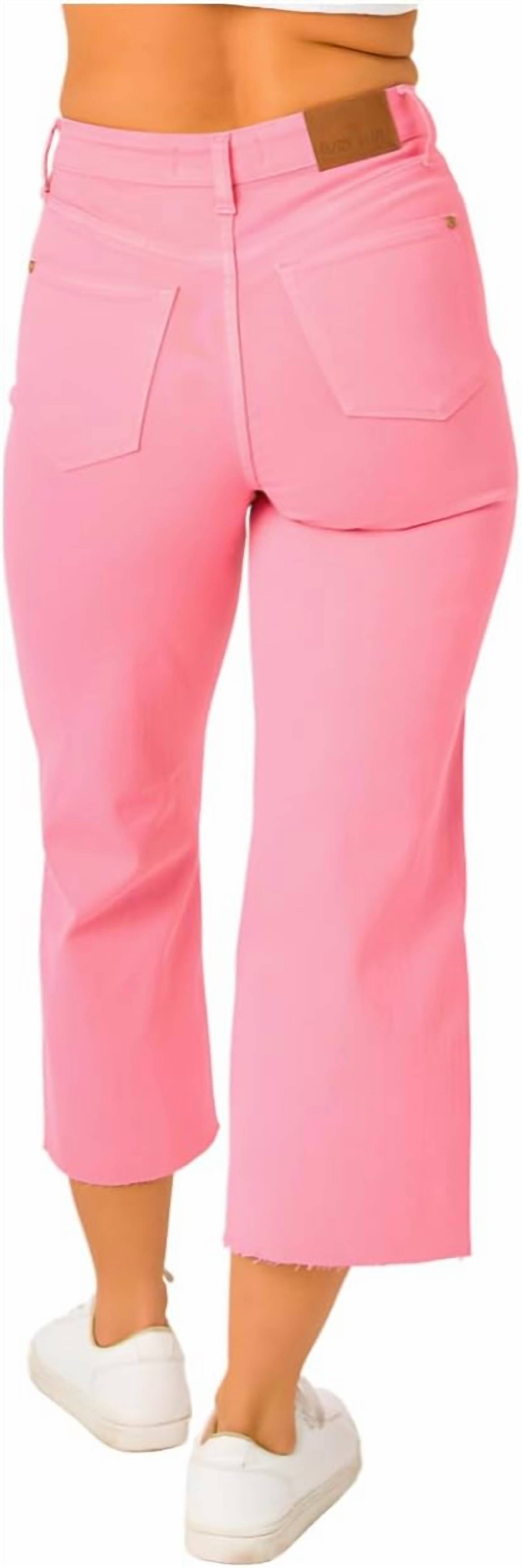 Judy Blue - High Rise Tummy Control Wide Leg Crop Jeans