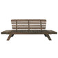 TOPMAX Outdoor Adjustable Patio Wooden Daybed Sofa Chaise Lounge with Cushions
