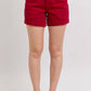 Judy Blue - High Waist Tummy Control Garment Heart Shaped Pocket Trouser Denim Short