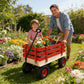 Children's and Garden Wooden Carriage with All-Terrain Inflatable Wheels