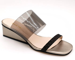 All Black - Women Clear Fish Wedge