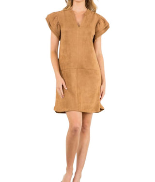 Thml - Flutter Sleeve Suede Midi Dress