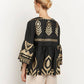 Greek Archaic Kori - Feather Long Sleeve V-Neck Shirt