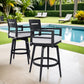 Modern Outdoor Swivel Bar Chairs Set of 2