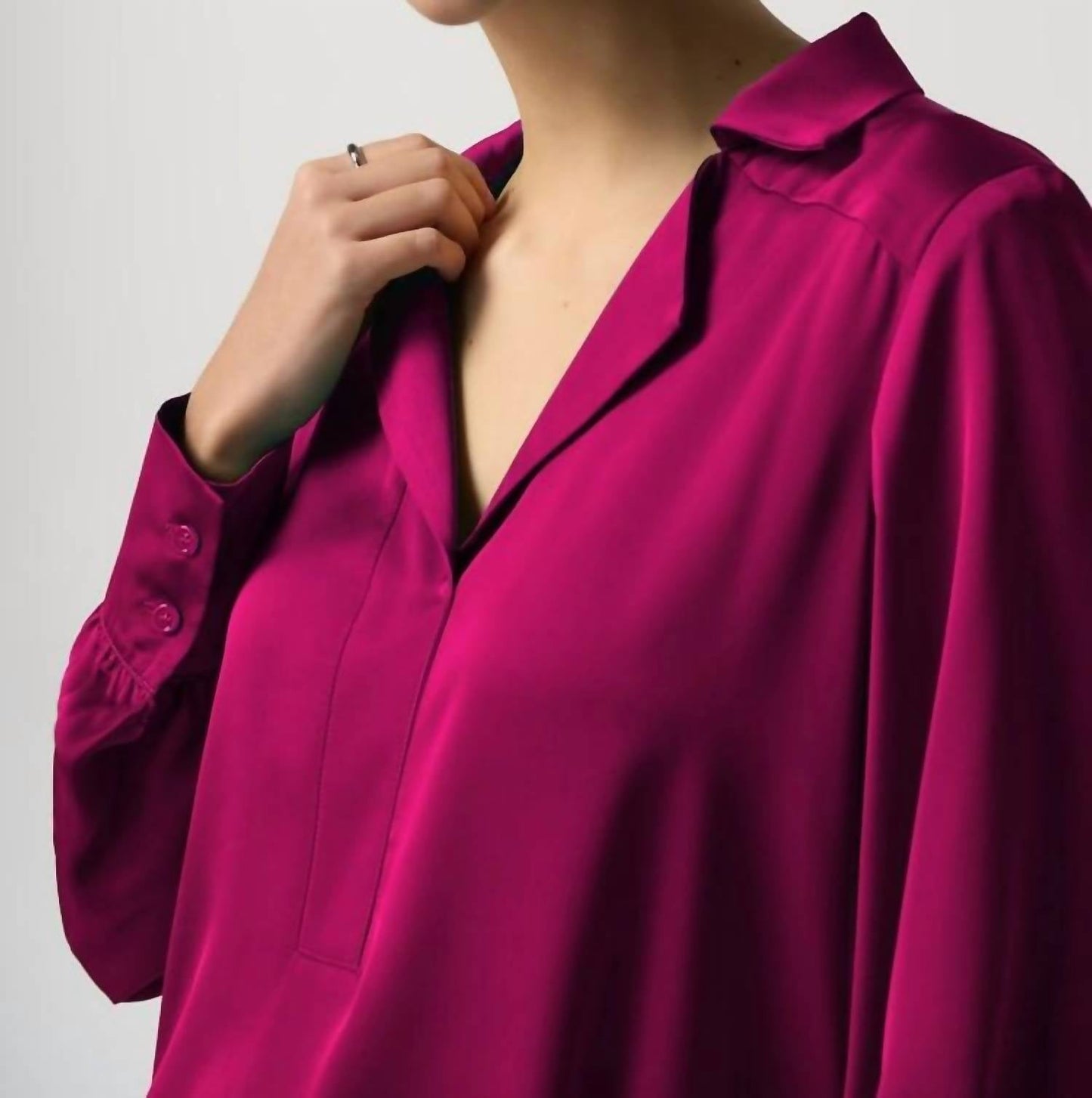 Joseph Ribkoff - Notched Collar Satin Blouse