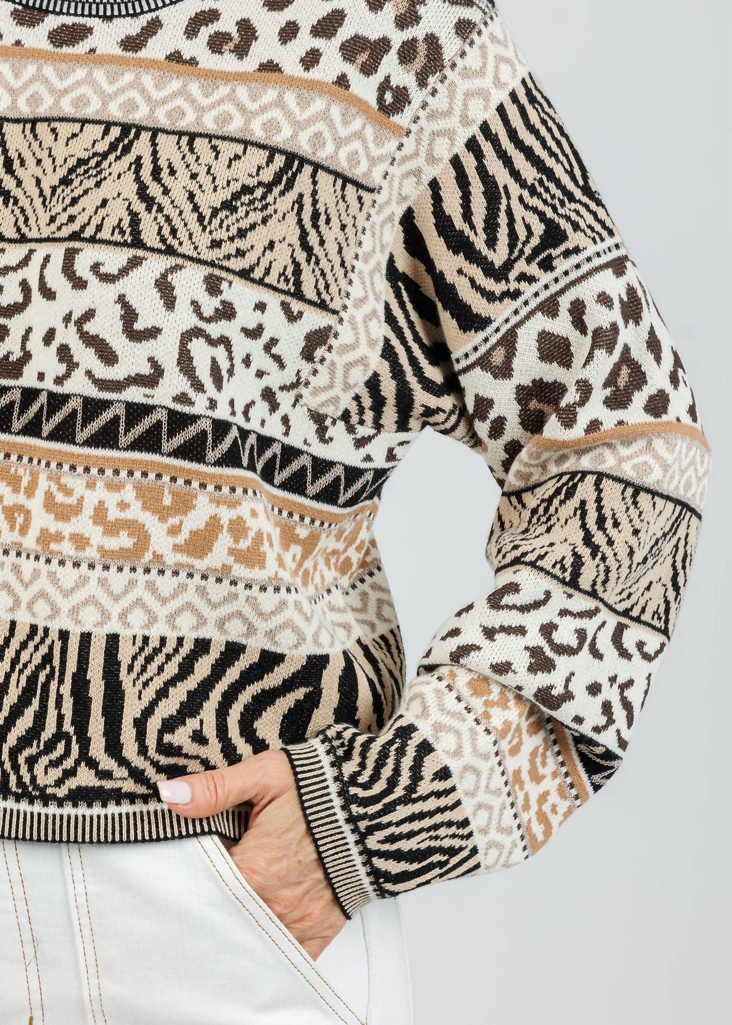 Oui - Women's Animal Print Sweater