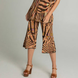 Gabby Isabella - Animal Print Wide Leg Crop
