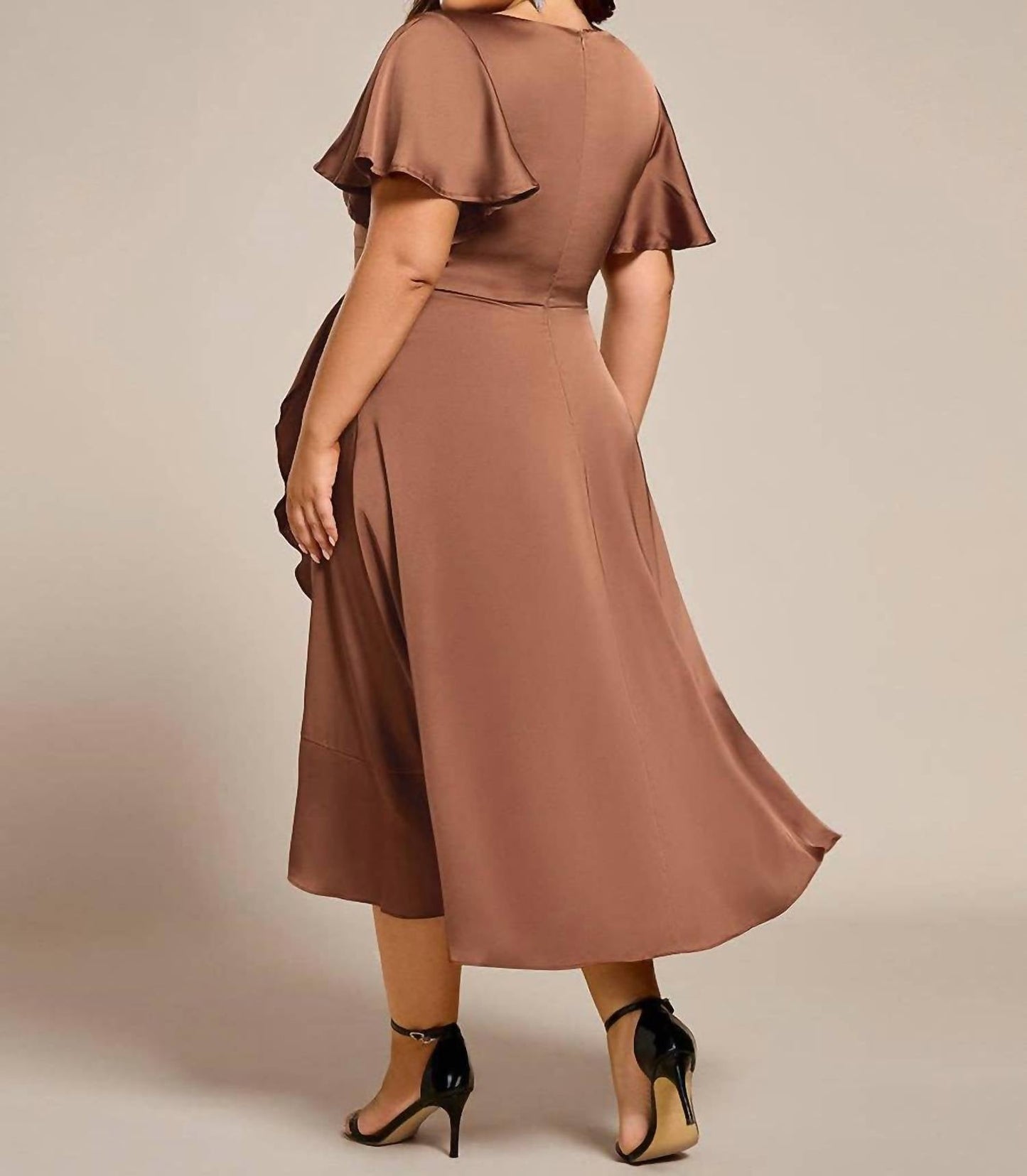 Ever-Pretty - Elegant Satin Midi Dress