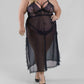 Isayes - Sheer Long Nightwear Gown - Plus