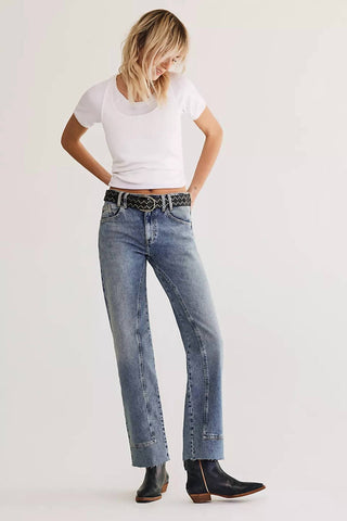 Free People - Risk Taker Mid Rise Straight Jean