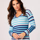 French Kyss - Color Block V-Neck Top