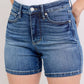 Judy Blue - Mid Rise Tummy Control Mid Length Shorts