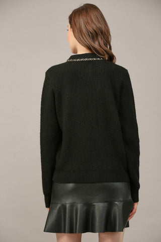 Fate - Chain And Gold Button Cardigan