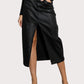 Vibrant M.I.U - Front Slit Midi Coated Skirt