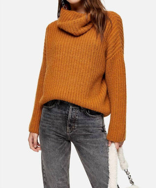 Topshop - Chunky Knit Turtleneck Relaxed Sweater