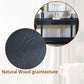 59.2in Black Carved Wooden Console Table with Lower Storage Shelf and Drawers