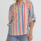 Entro - Multi Striped Button Down Top