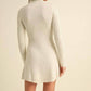 Klesis - Mock Neck Long Sleeve Fit-and-flare Mini Dress