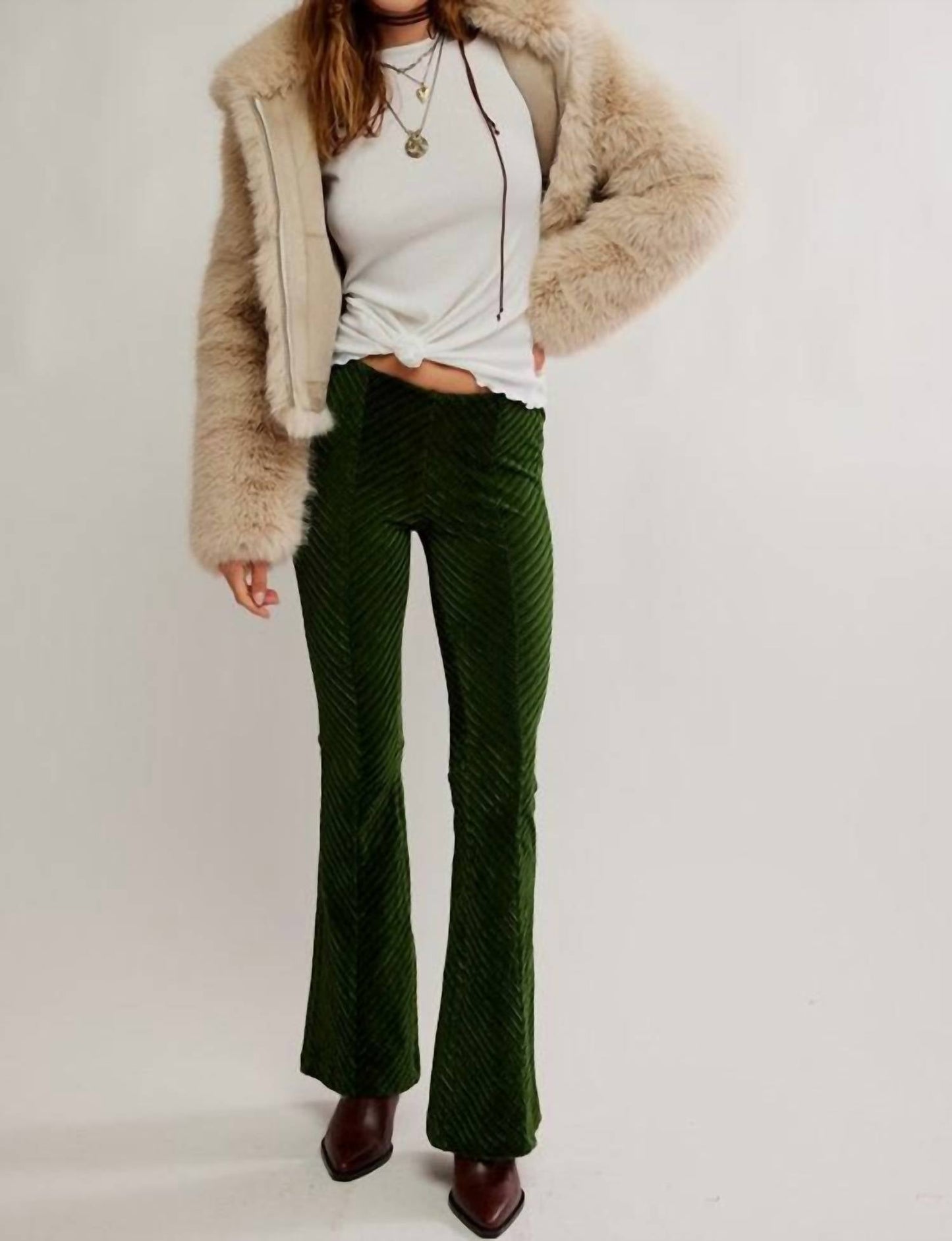 Free People - Penny Pull-on Velvet Flare Pants