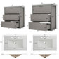 Double Sinks Bathroom Vanity Set with 2 Ceramic Basins
