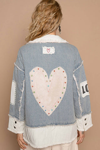 Pol - Twill Denim Heart Back Jacket
