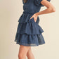 &Merci - Organza Puff Sleeve Tiered Dress