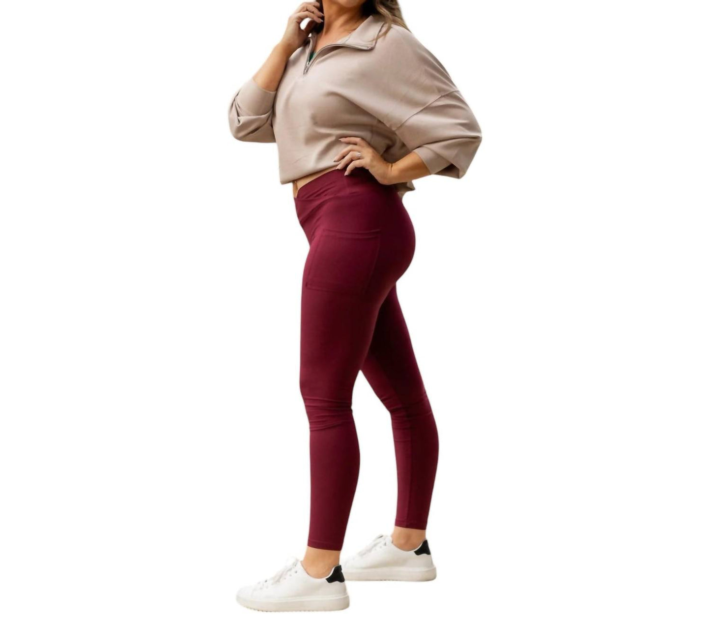 Julia Rose - Molly Crossover Full Length Leggings with Pockets