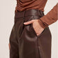Hem & Thread - Faux Leather Pleated Shorts