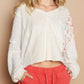 Pol - Vintage Wash Floral Patch Top