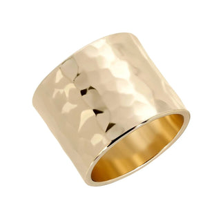 Eklexic - Women's Hammered Wide Ring