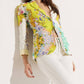 Oolala - Women's Linen Tapestry Button Blazer
