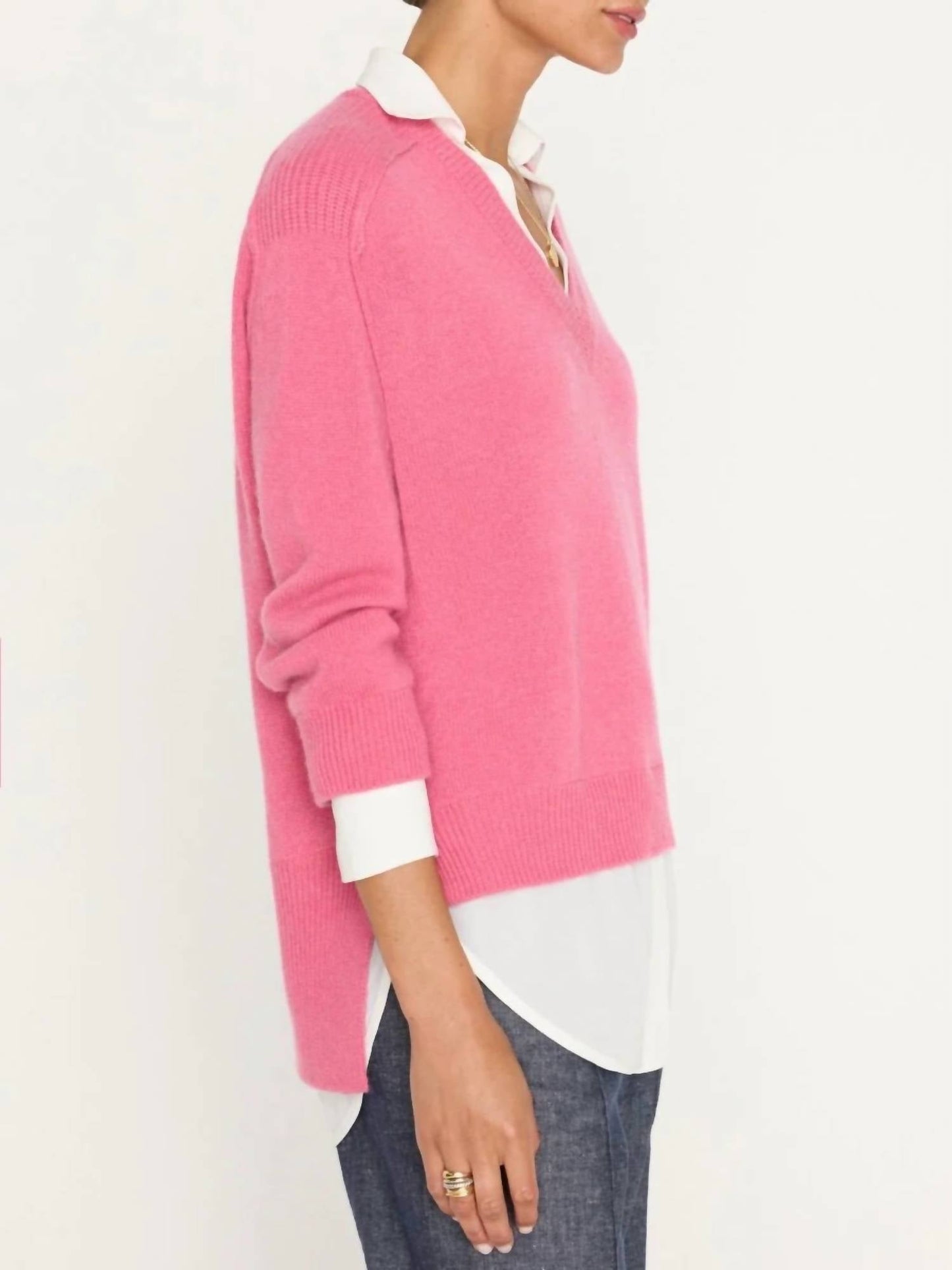 Brochu Walker - V Neck Layered Pullover Sweater